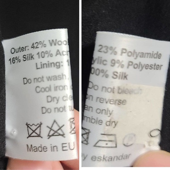 Eskandar Jacket Tweed 1 Lined Wool Blend Brown Black Oversized Lagenlook Boxy - Picture 10 of 14